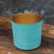 Cache-pot orchidée "Miami" métal TURQUOISE effet brossé ø12 cm