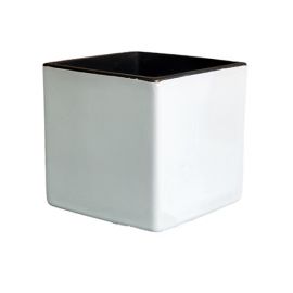 Cache-pot orchidée carré blanc ø10 cm