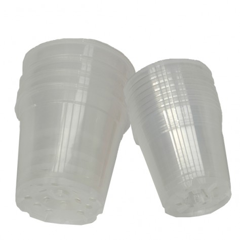 12 pots en plastique transparent diam. 12cm